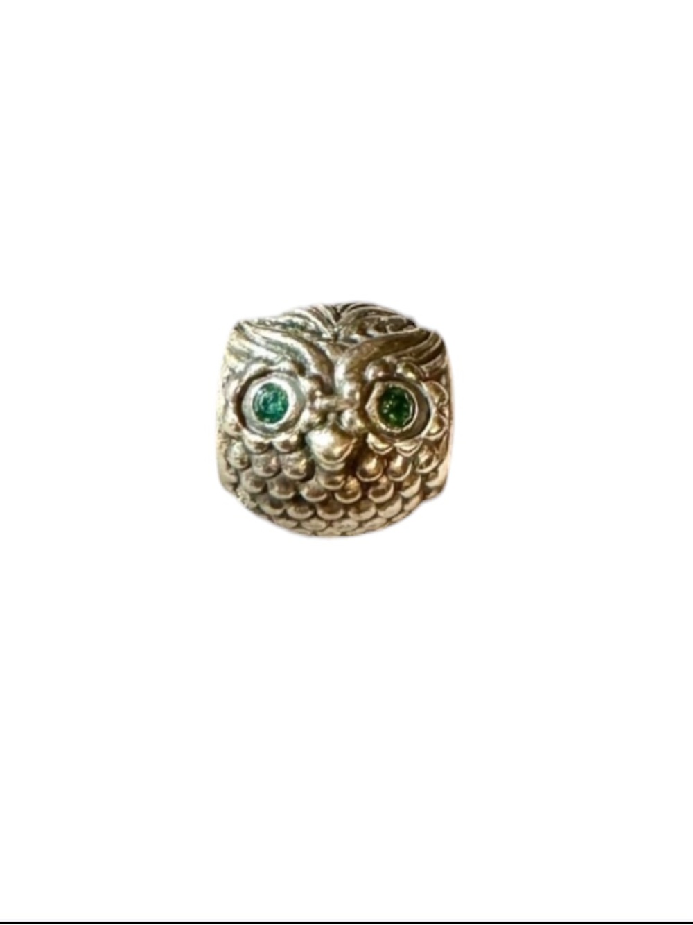 Pandora 790348CG Wise Owl Charm S925 ALE Green CZ Eyes Retired Sterling Silver